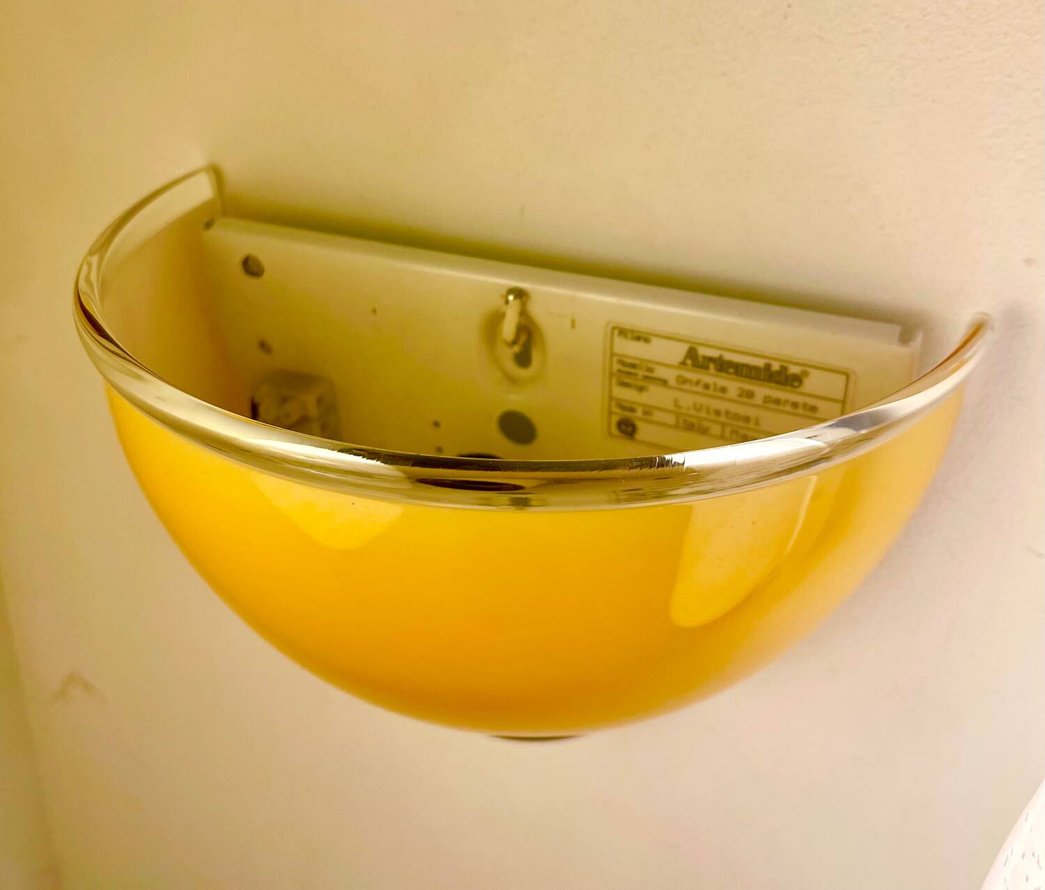 Pair of Murano glass wall lights by Vistosi for Artemide, Italy 1980.