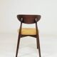Modern Set of 4 Dining Chairs, Ochre Bouclè and Dark walnut beech wood