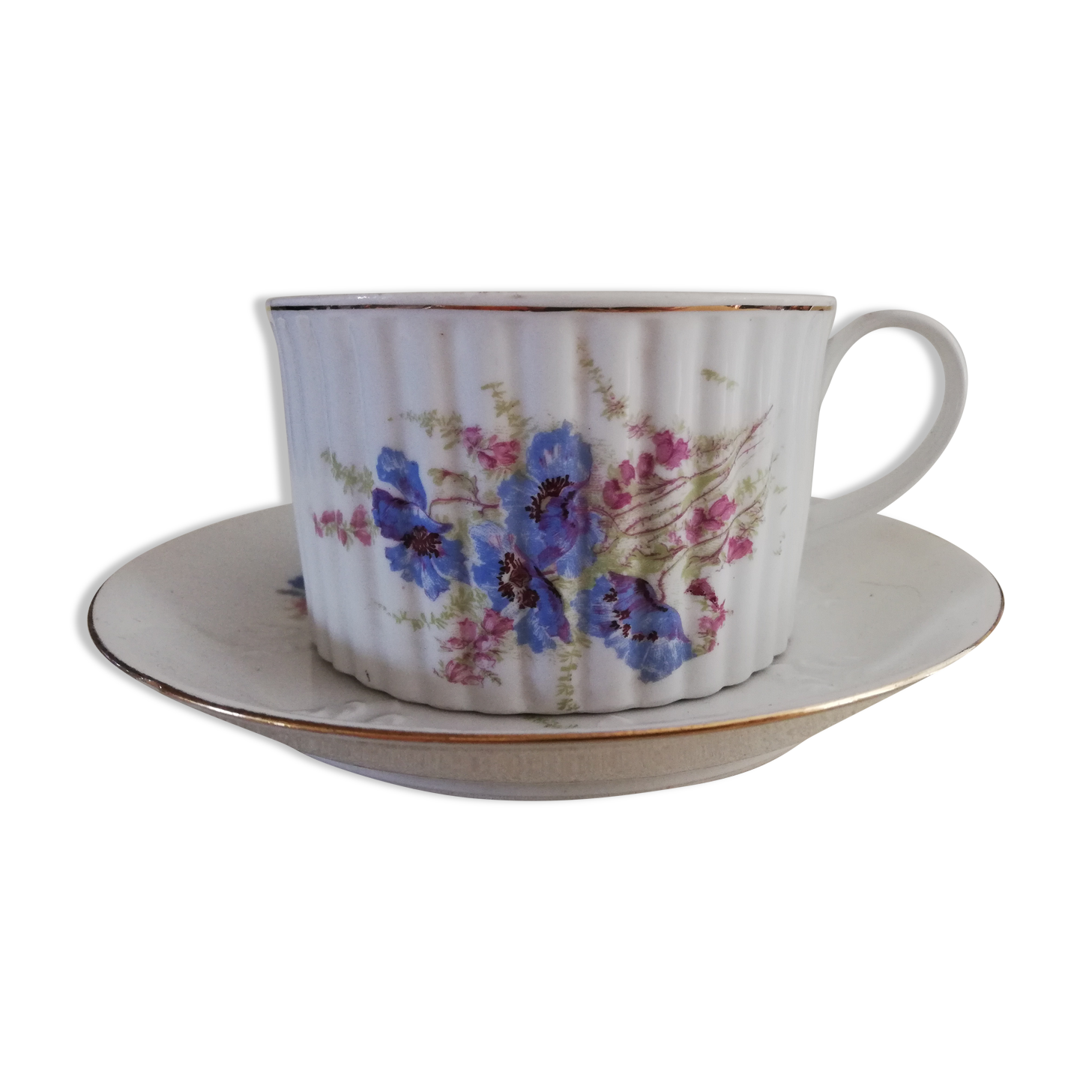 Limoges porcelain chocolate cup and saucer