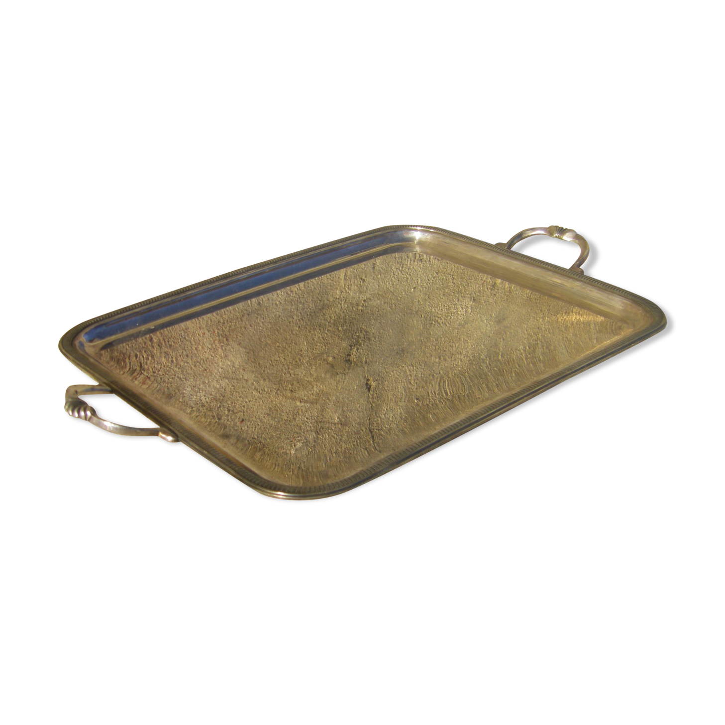 Silver metal serving tray