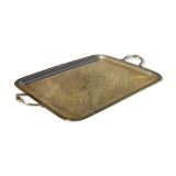 Silver metal serving tray