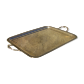 Silver metal serving tray