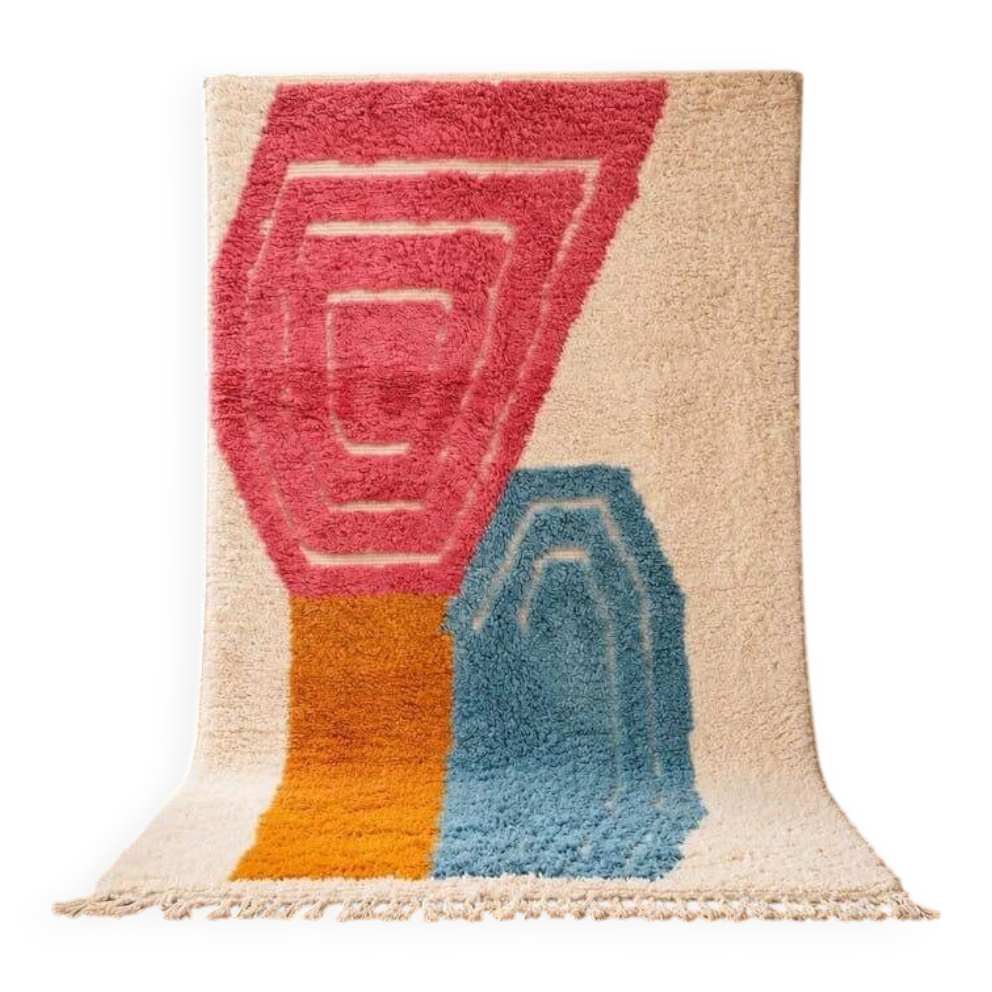 Tapis en laine pure à motifs colorés traditionnelle 1,5/2,5 m
