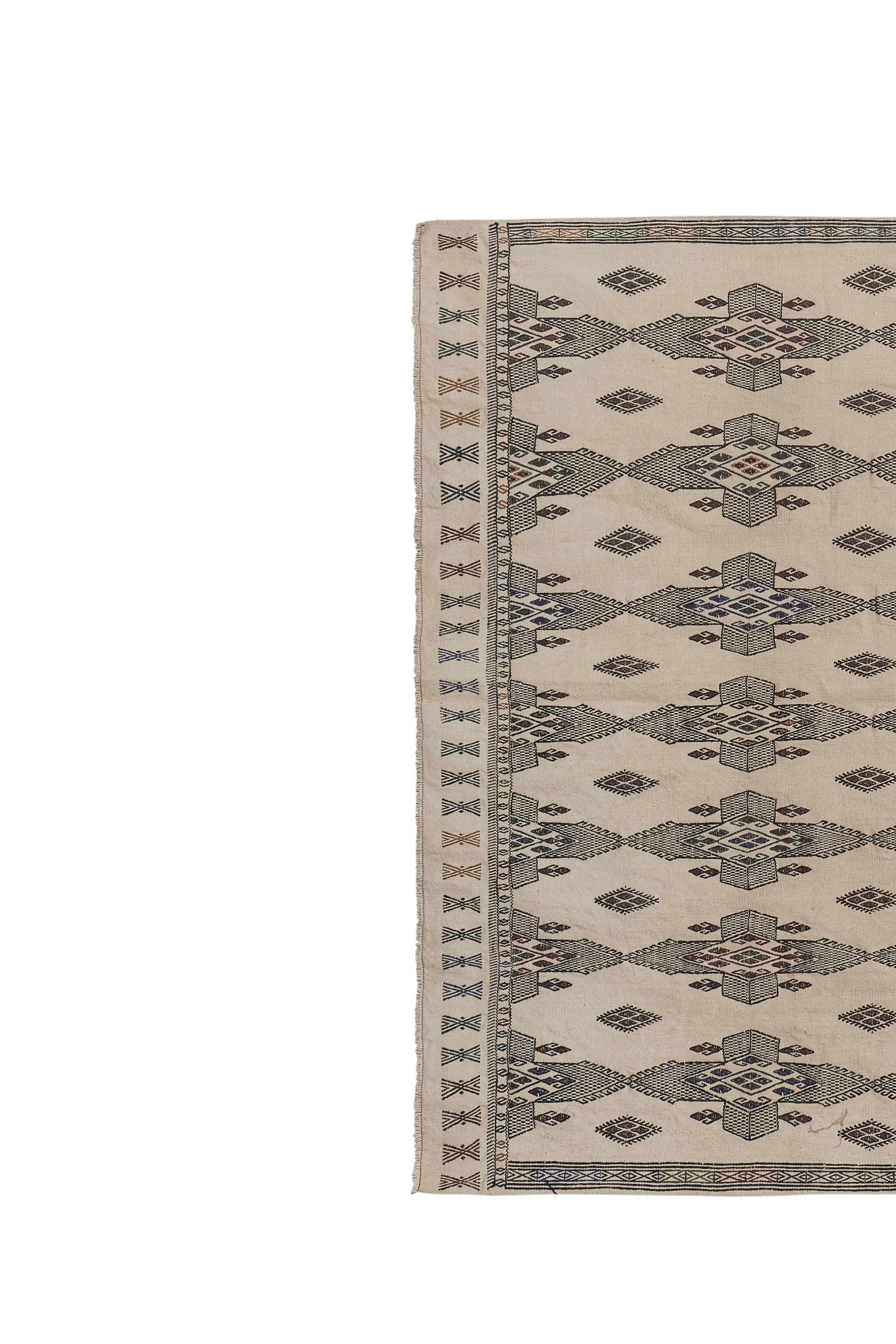 Handwoven Floral Pattern Needlepoint Kids Kilim Rug, Wall Hanging Decor