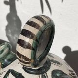 Hand-painted Picasso style ceramic bird jug signed Punter