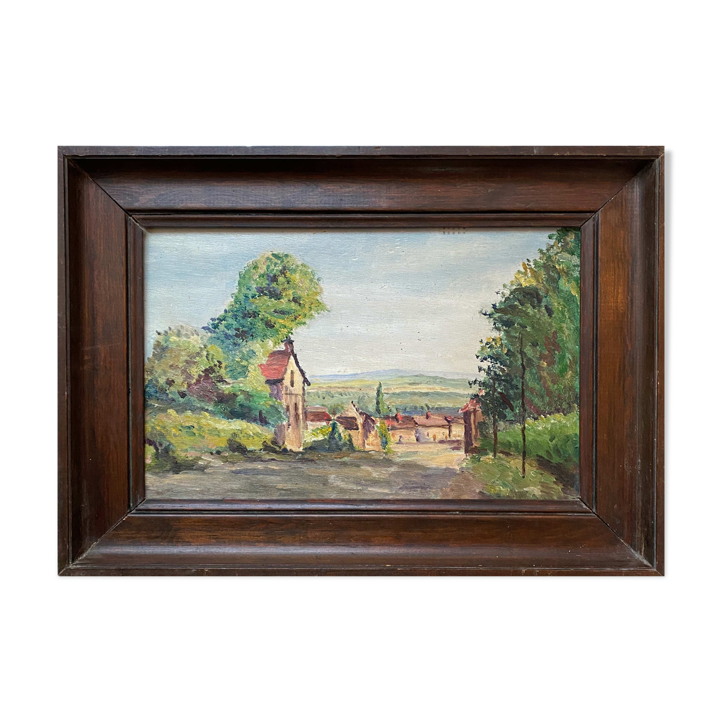 HSP table "The entrance to the village with hilly landscape" + frame