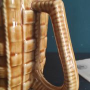 Rare French vintage rectangular Majolica pitcher