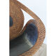 Paire de fauteuils vintage bois sculpté et rotin 1960