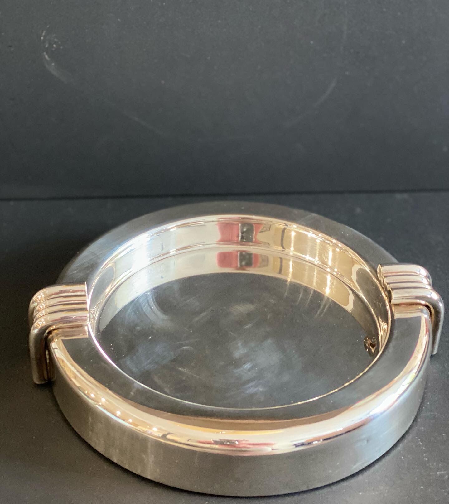 Silver metal ashtray signed christian dior circa 1970