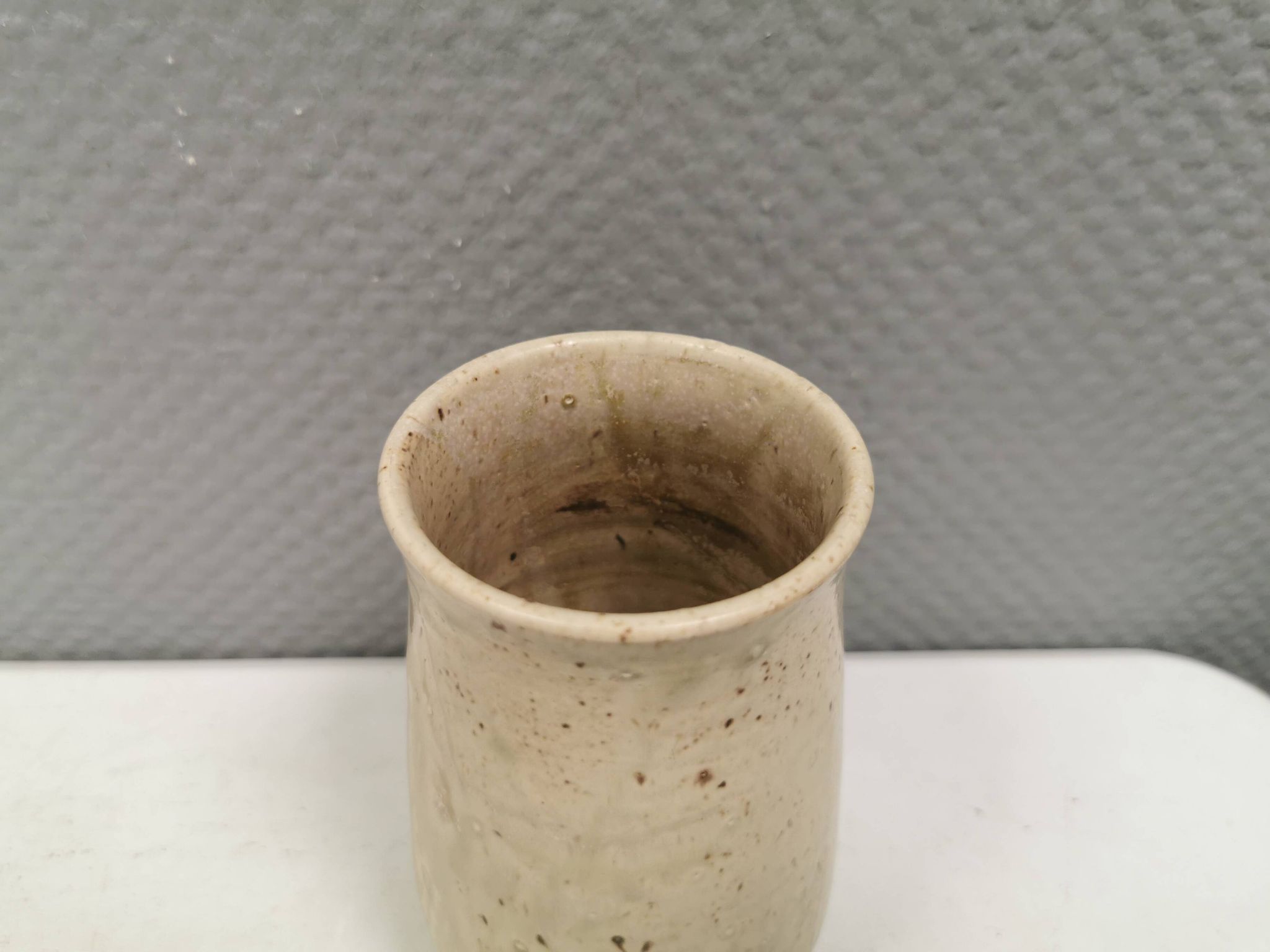 Small vase in beautiful beige glaze. Denmark 1970-80s
