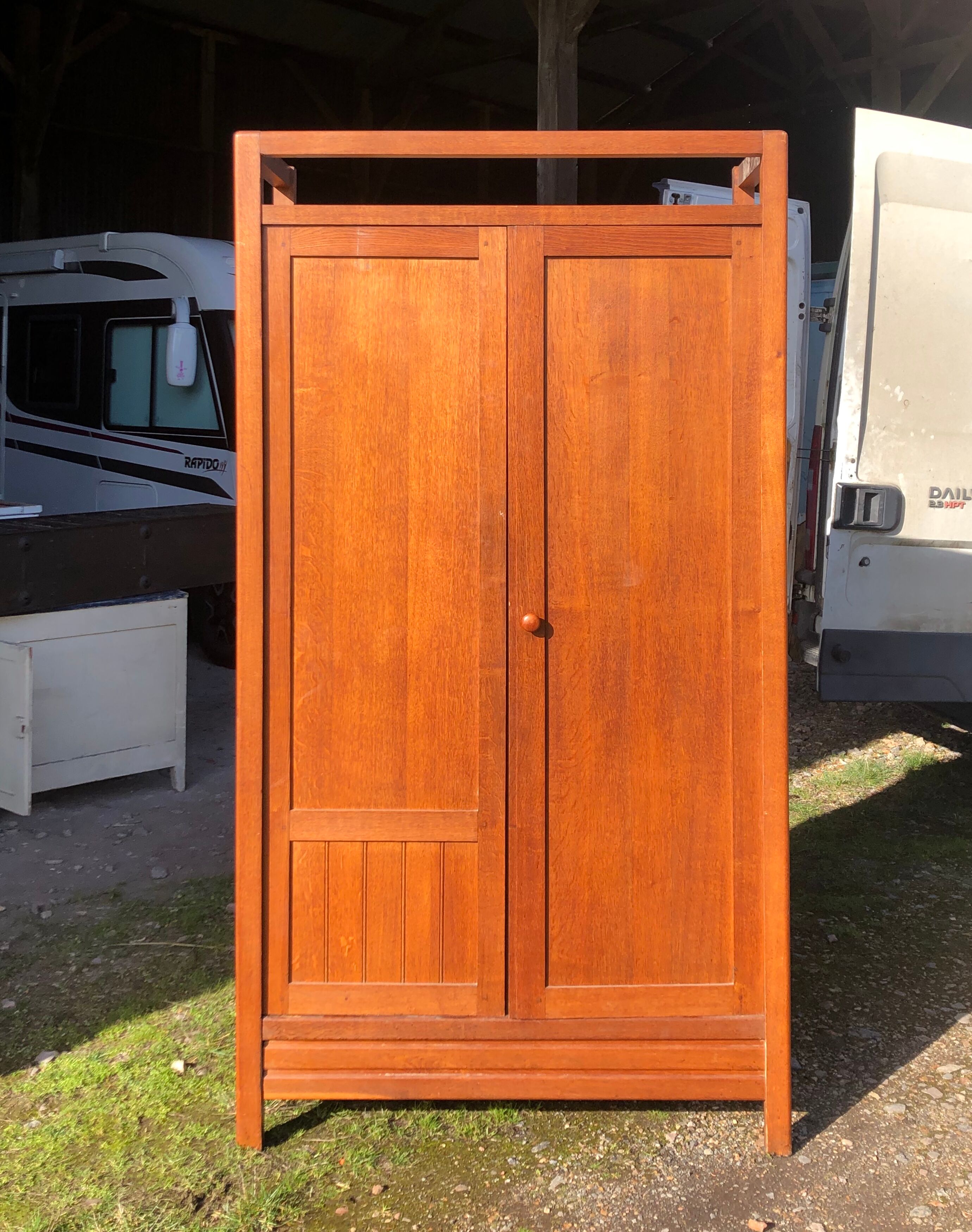 Modernist wardrobe in solid oak 1950