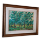 Peinture à l'huile sur panneau isorel paysage boisé signée et datée