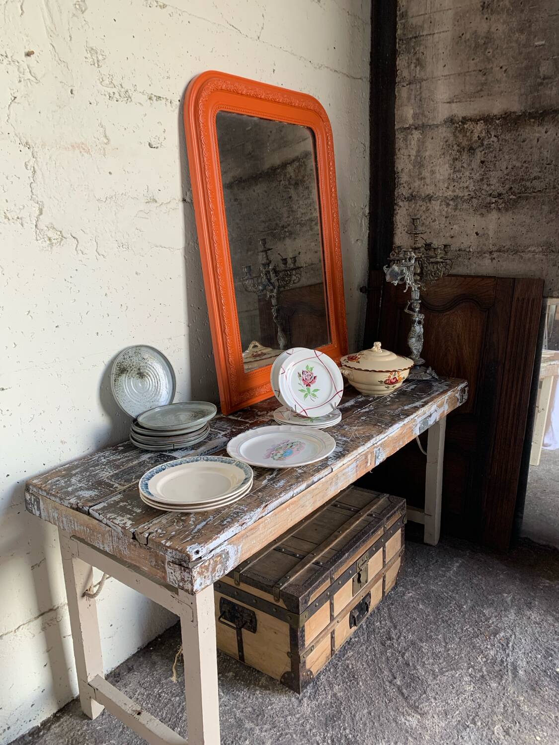 Soupière ancienne Longchamp modèle Agen en faïence française à décor floral