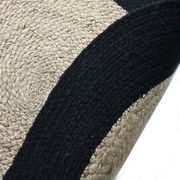 Tapis en jute et coton noir beige 90 cm