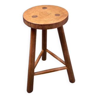 Solid wood tripod stool