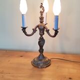 bronze 3-light chandelier, rococo style desk lamp