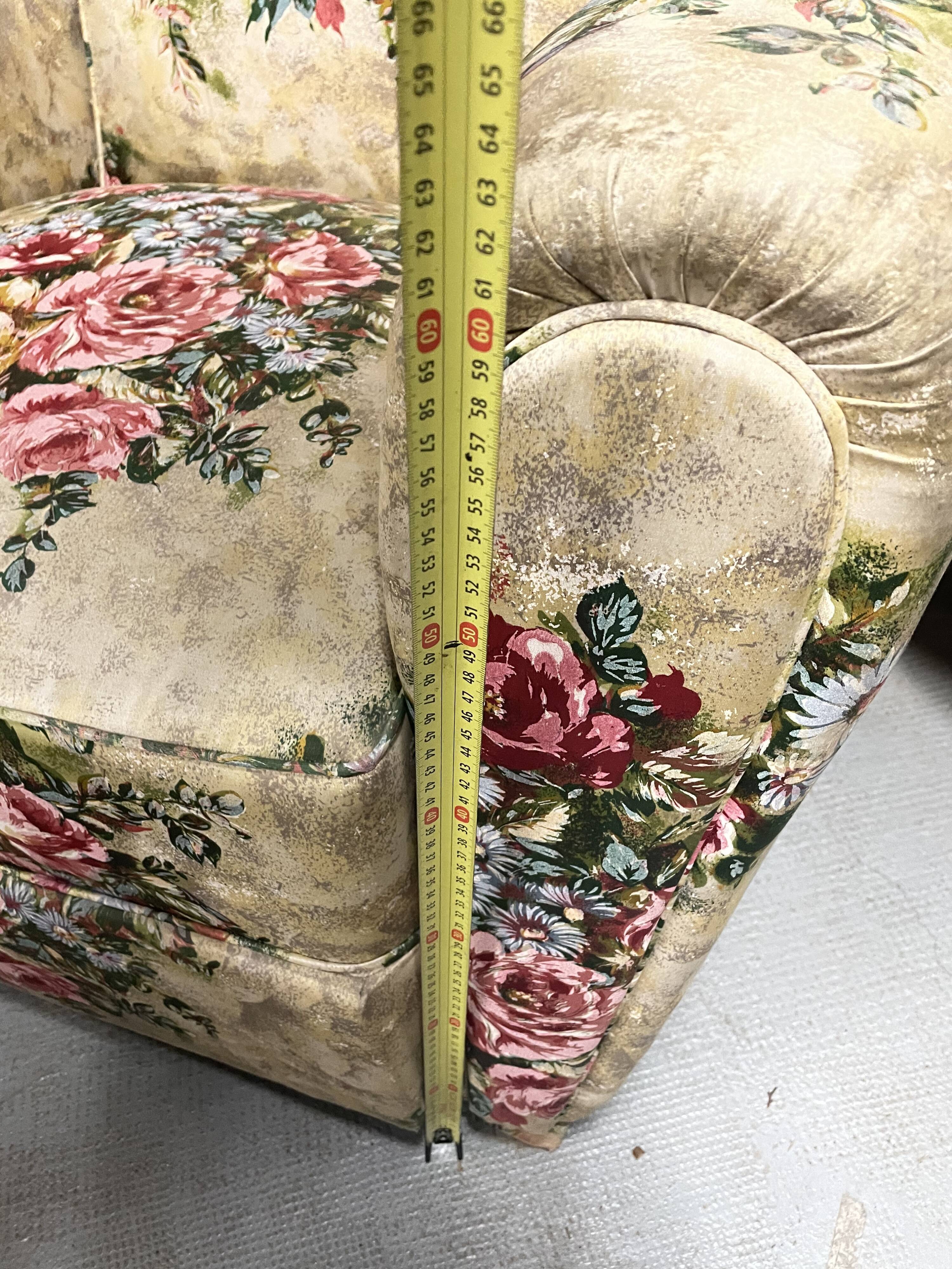 Paire de fauteuils club fleur vintage anglais