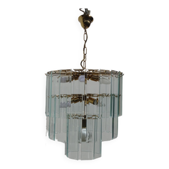 Glass and brass chandelier, Giesse Senago