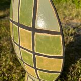 Grand vase en céramique émaillée vert olive Art déco