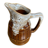 Vintage flamed ceramic barrel-shaped pitcher by revol, 0.5l