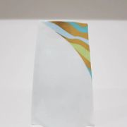 Vase parchment, white porcelain decorated, designed by J. van Loon, Rosenthal, Germany, 1980s.