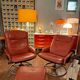 Pair of Lounge Chairs + Malung Leather Ottoman from the 90's