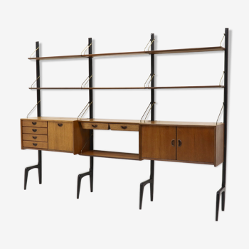 Wall Unit en teck par Louis van Teeffelen pour WeBe 1950's