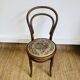 Pair of vintage bistro chairs – bentwood – floral upholstered seat