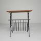 Vintage side table, magazine rack with Hemiksem tile, 1950s