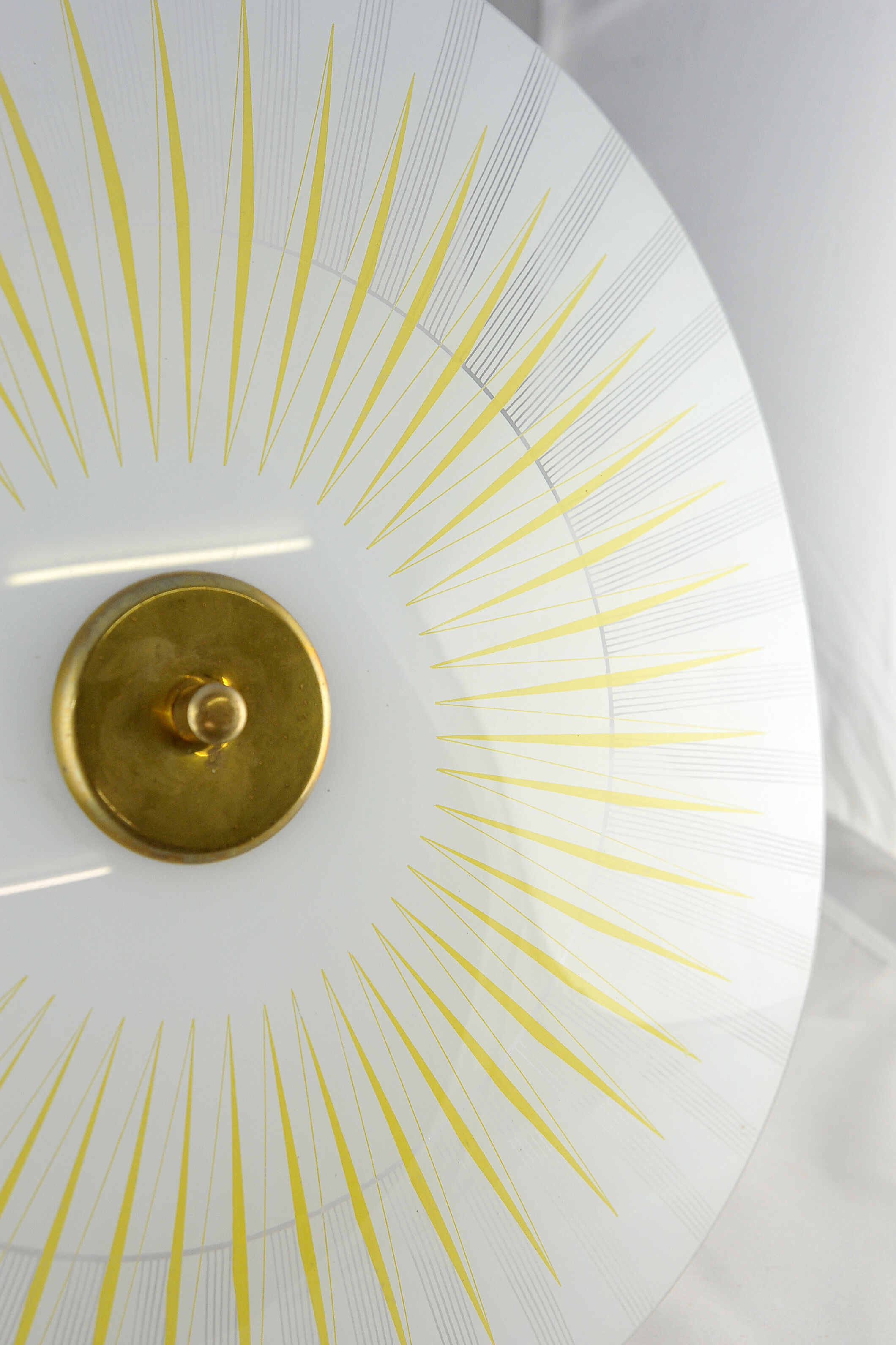 Hanging lamp glass and brass  60s vintage