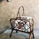 Vintage rattan magazine rack