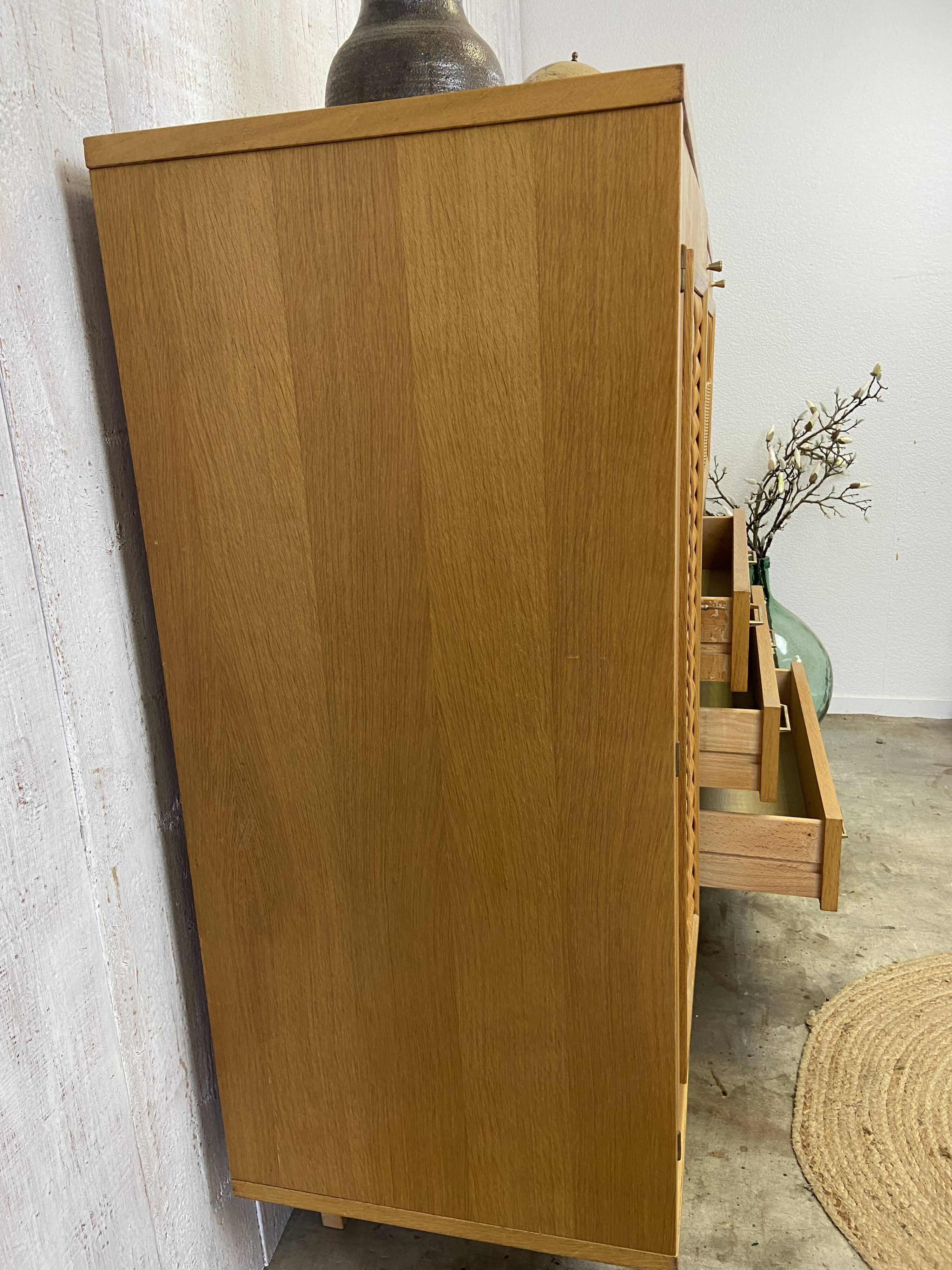 Vintage wood/wicker cabinet