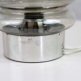 70's smoked glass table lamp