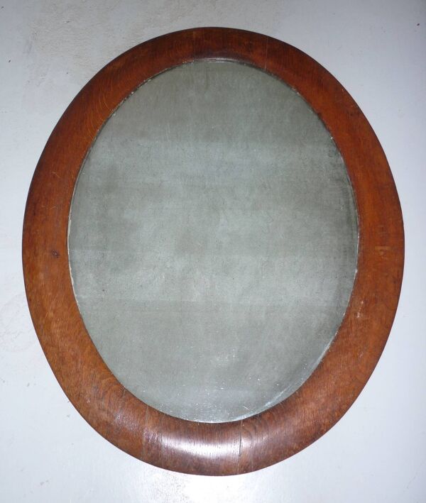 Miroir ovale cadre bois 74X58