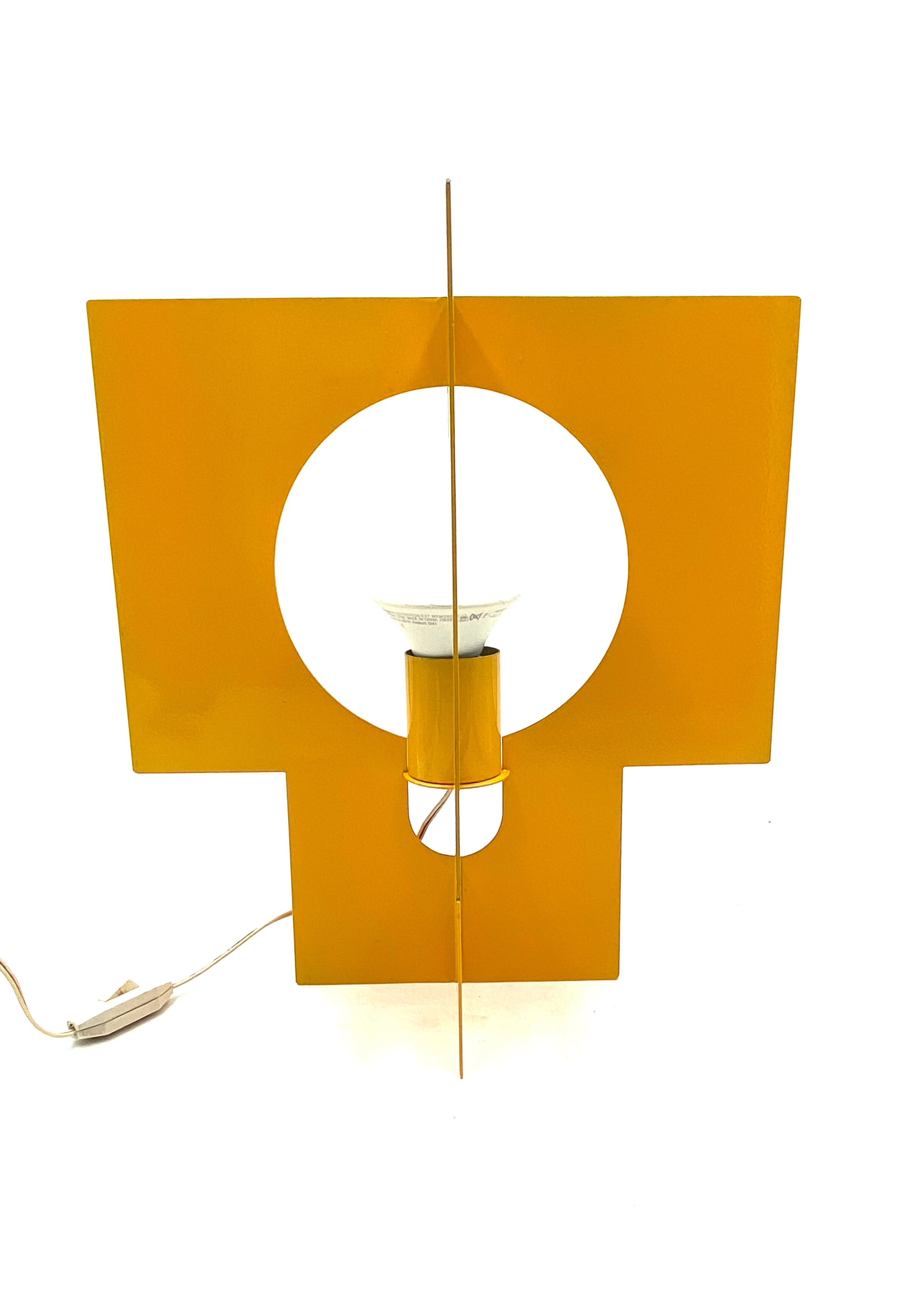 Pair of yellow Space age design table lamps, Italy, 1960s