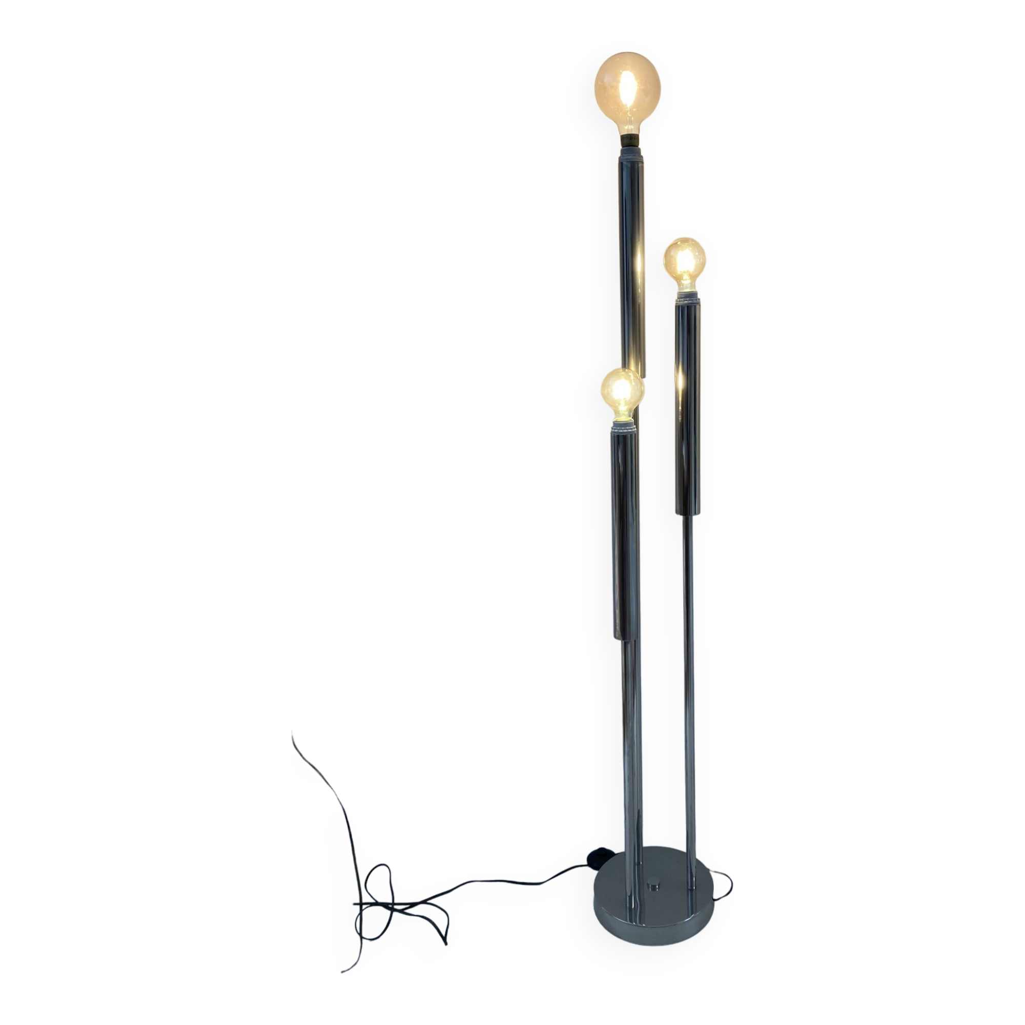 Lampadaire vintage metal chromé