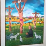 Oil painting on canvas Cesare Marchesini (Monza 1939) - Naive