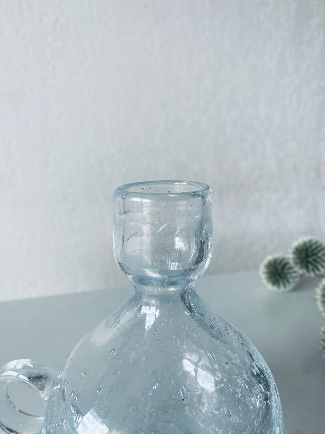 Blown crystal candle holder