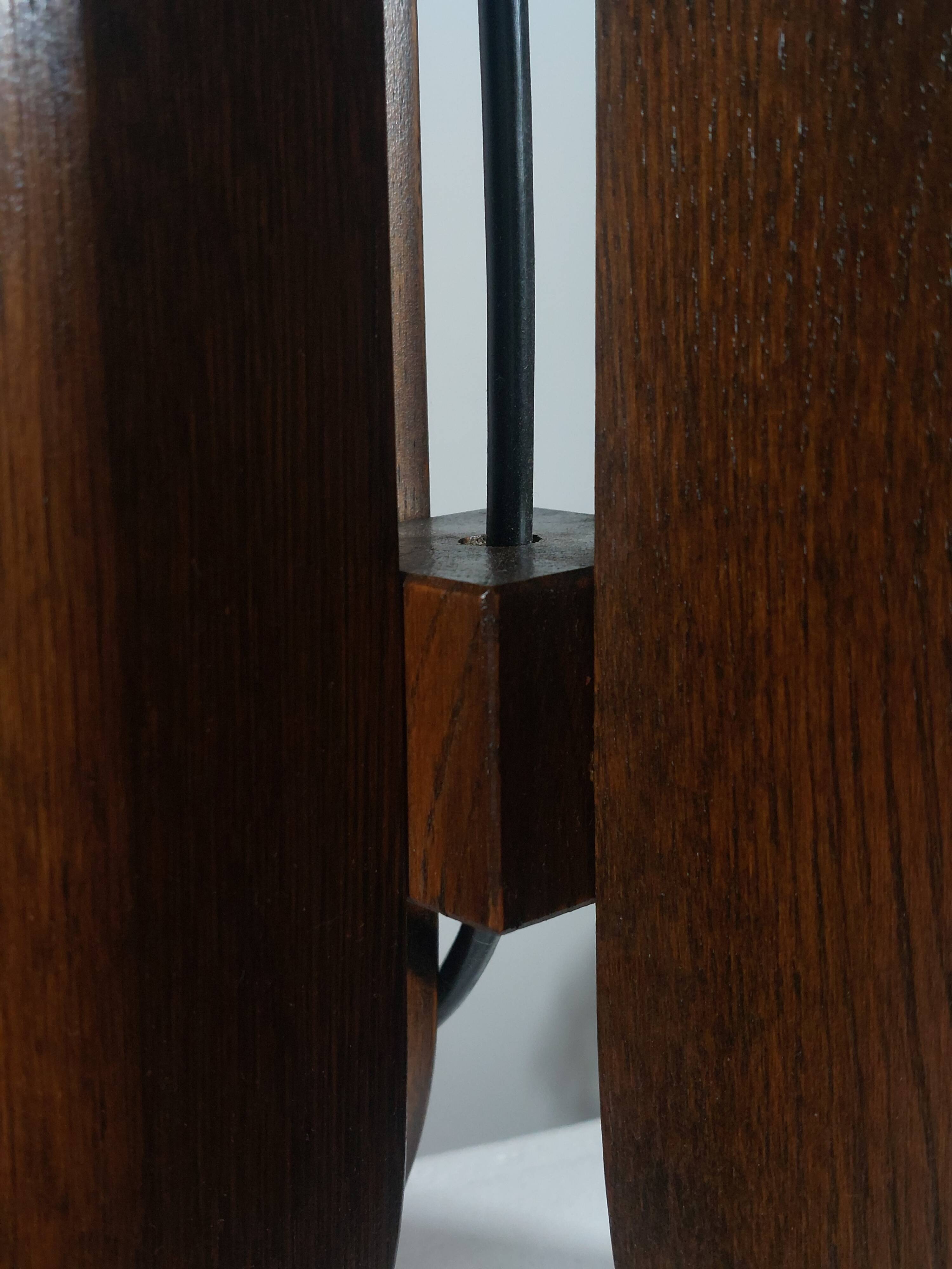 Very rare vintage pair of wooden table lamps by Temde