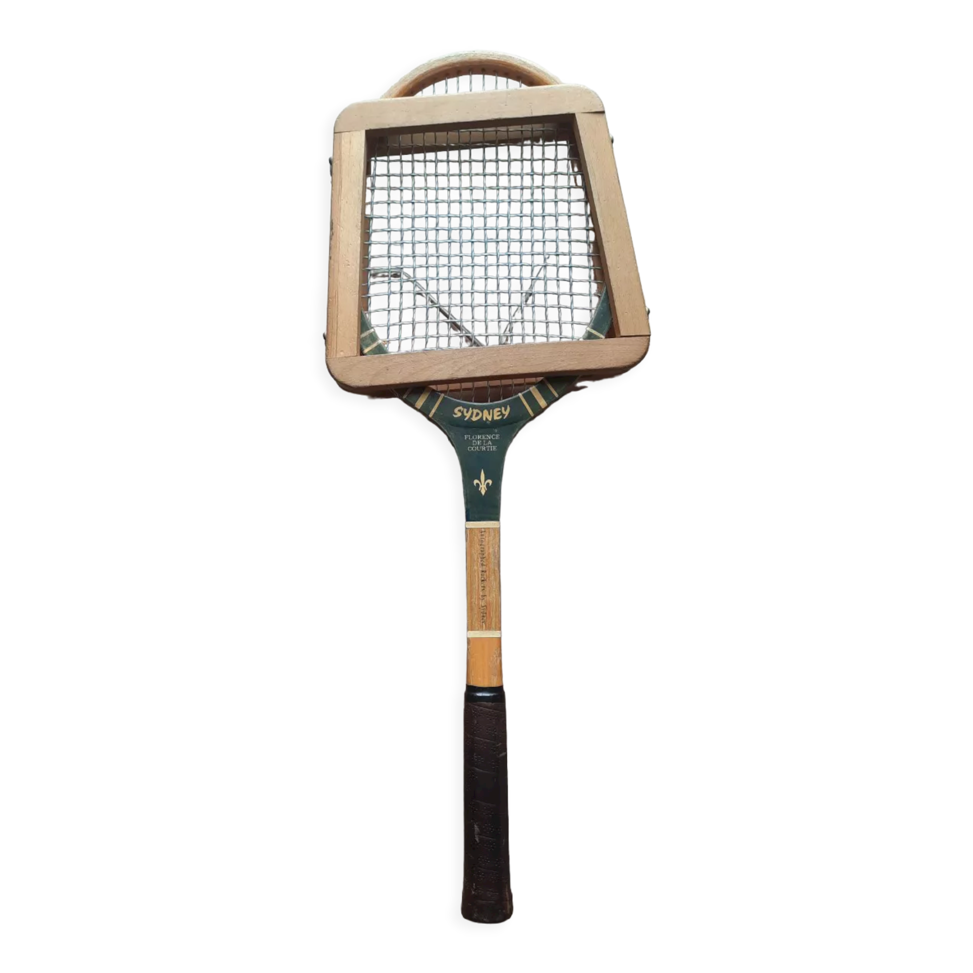 Ancienne raquette de tennis en bois Sydney (Robert Haillet
