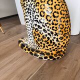 Leopard, Italian sculpture in glazed ceramic.
