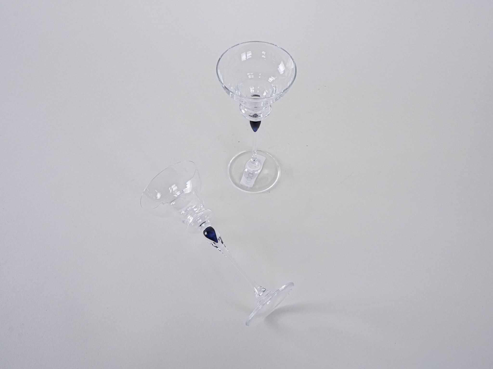 Pair of glass tumblers, Danish design, 1970s, manufactured in Denmark