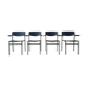 Minimalist blue metal and plywood stackable armchairs by Gijs Van der Sluis