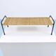 Carl Aubock side table, flower bench, iron, rattan, wicker, Austria, 1950s