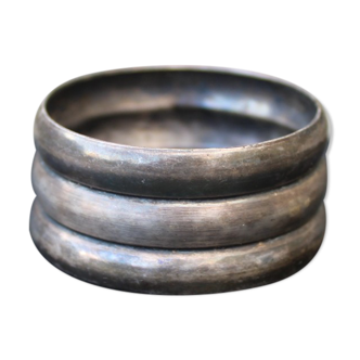 Rond de serviette en métal argenté