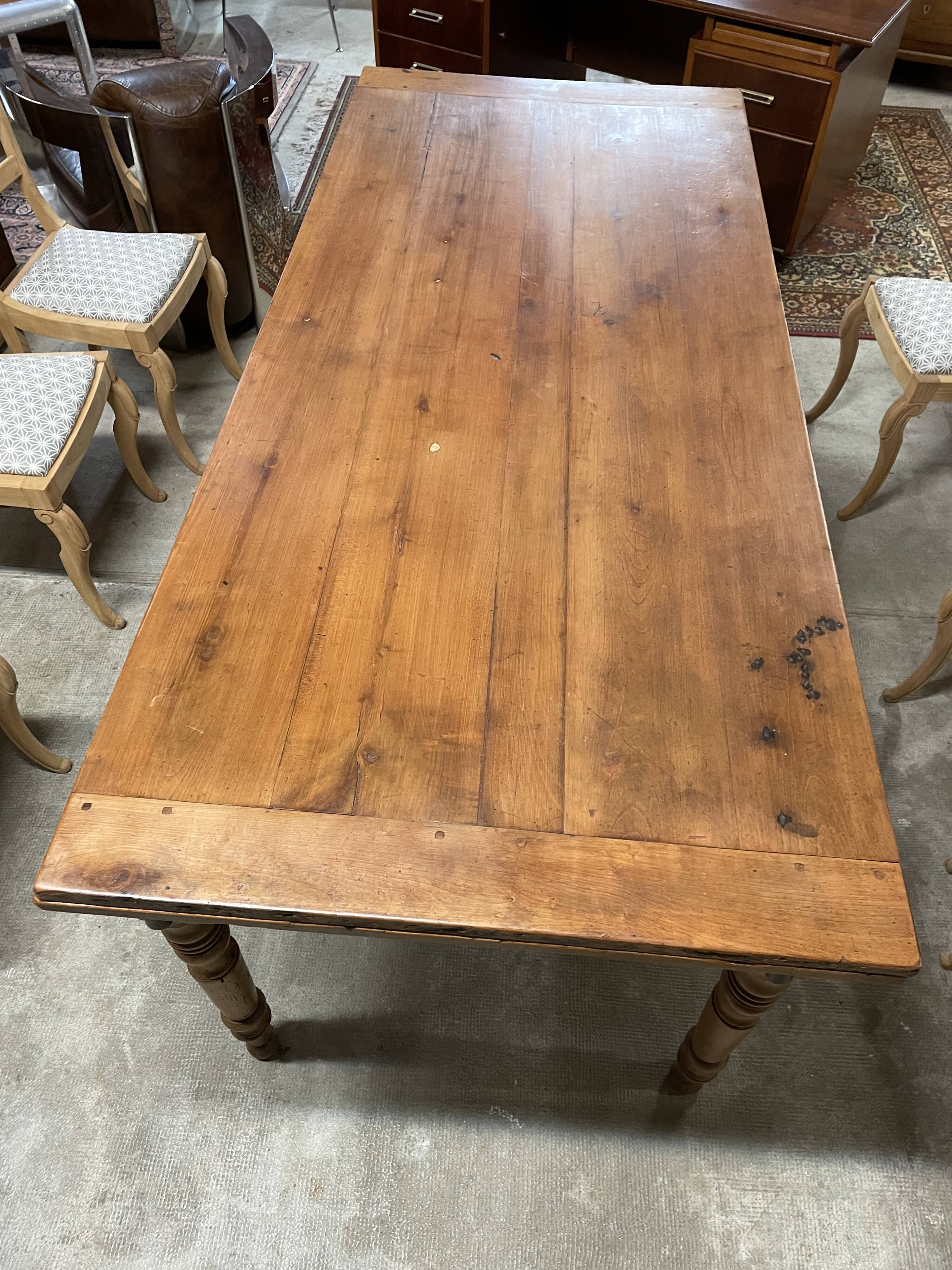 Cherry farmhouse table with 2 extensions