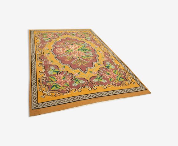 Tapis rose de moldavie kilim 186 x 312 cm