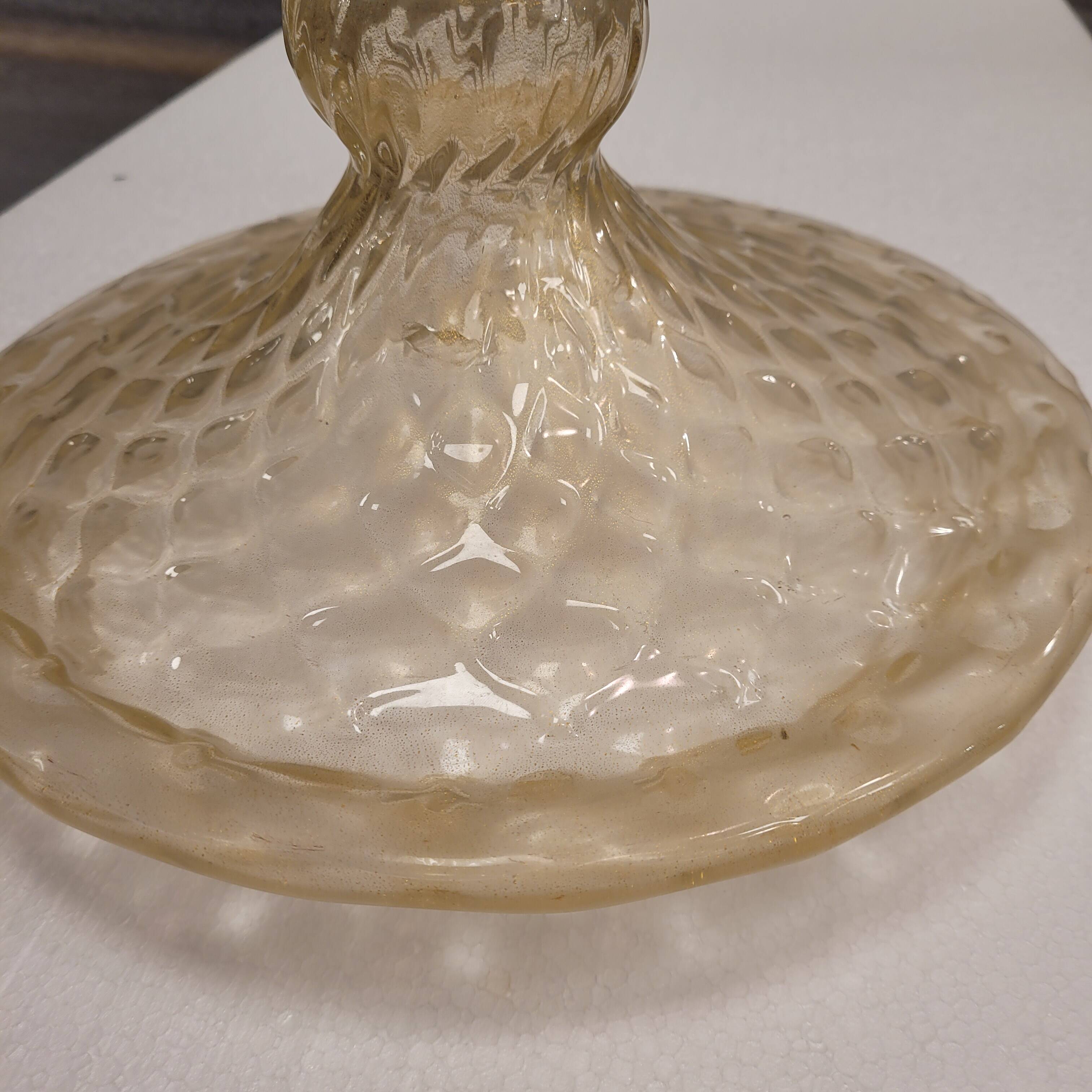 Magpie lamp, Murano crystal and gold powder, Barovier & Toso, 50's