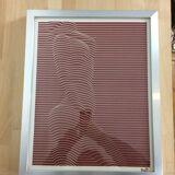 2 abstract lithographic illustrations woman and zebra signed Elvir