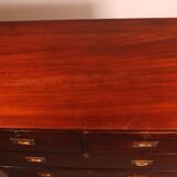 Military or Naval Chest of Drawers in Mahogany - 19th Century